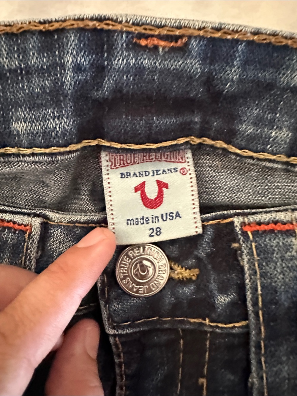 True Religion Dark Indigo Flare Wide-Leg Jeans - Picture 3 of 6